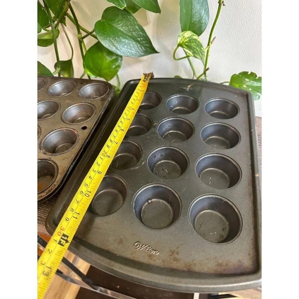 Two piece vintage cupcake tins